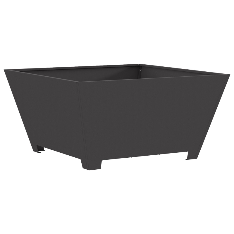 Feuerstelle Quadrat Schwarz 80x80x40 cm Stahl
