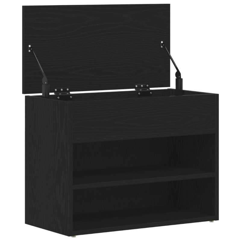 Sitzbank Schwarz Eiche 60x30x45 cm Holzwerkstoff