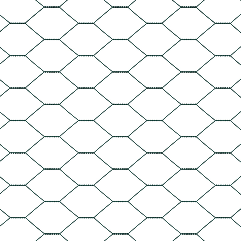 Sechseck-Mesh-Gartenzaun-Set Set aus 2 Grün Stahl 25 x 1,2 m Zaun