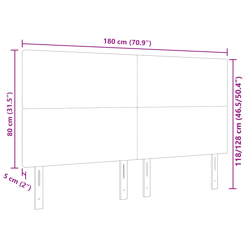 Kopfteil Schlichtes Design Hellgrün Grau 180 cm Corduroy Stoff
