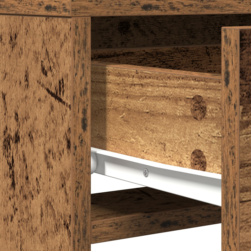 Schminktisch mit LED-Lichtern Altes Holz 50x41x140 cm