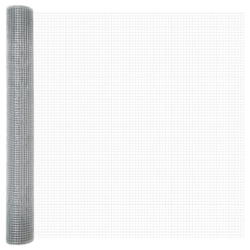 Schweißdrahtzaun mit 44 U-Posts Silber 1x50 m Stahl