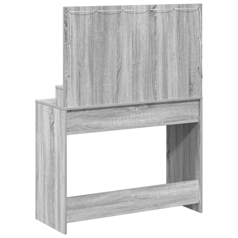 Schminktisch mit LED-Lichtern Grau Sonoma 100x41x135 cm