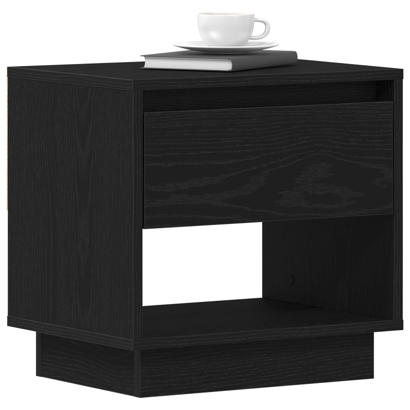 Nachttisch 2 Stück Schwarz Eiche 45x34x49 cm Holzwerkstoff