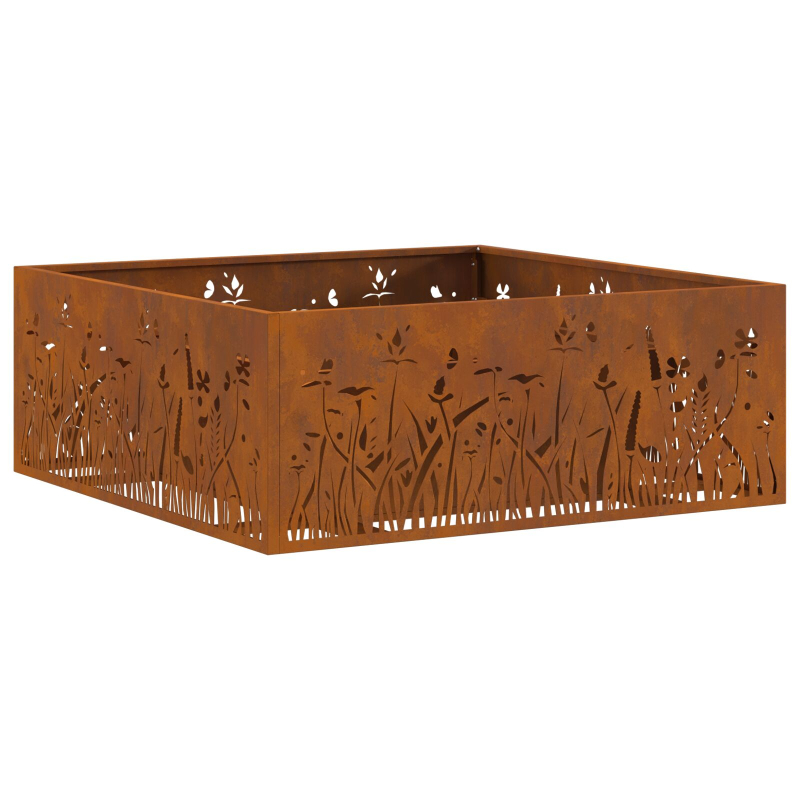 Feuerstelle Quadrat 80x80x30 cm Wetterbeständiger Stahl