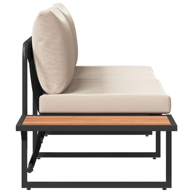 2-Sitzer Garten-Sofa mit Taupe-Kissen