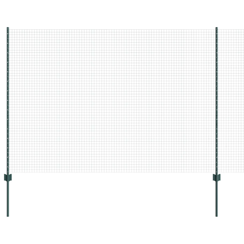 Schweißdrahtzaun mit 5 U-Posten Grün 1,6 x 10 m Stahl