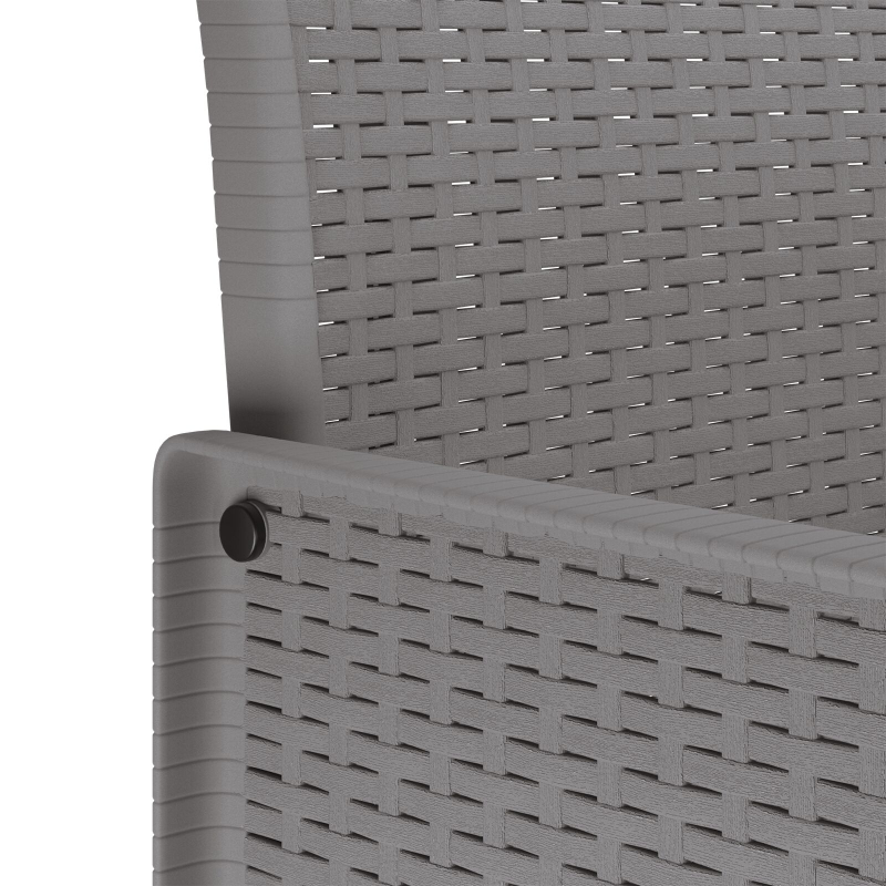 5-teilige Garten Essgruppe mit Kissen Hellgrau Poly-Rattan