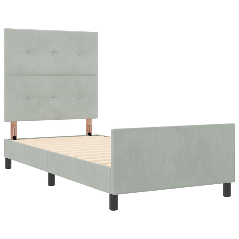 Bettgestell Hellgrau 100x200 cm Samt
