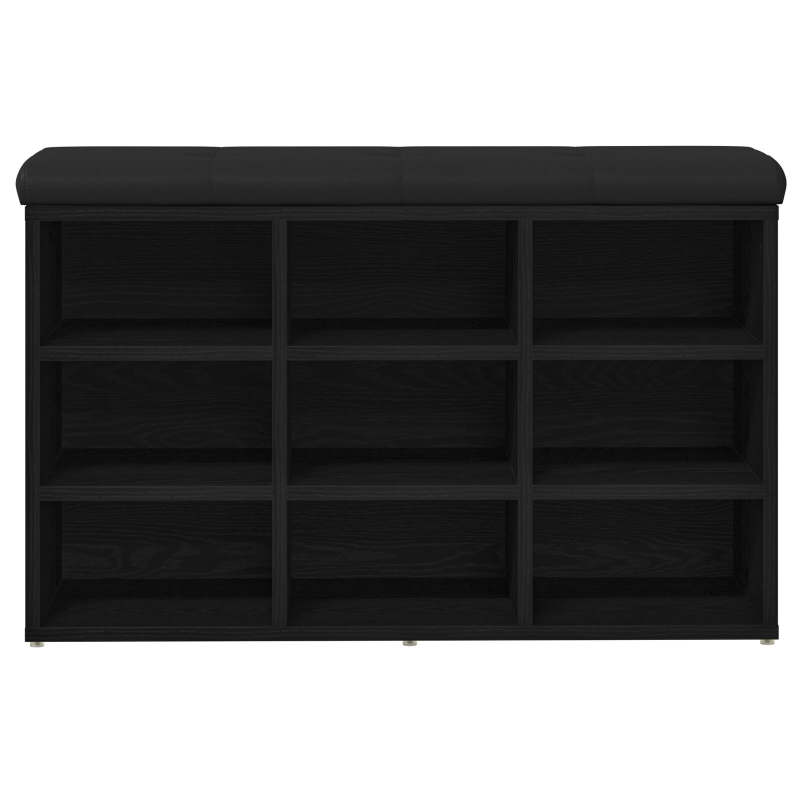 Aufbewahrungsbank Schwarz Eiche 80x30x48 cm Teppe