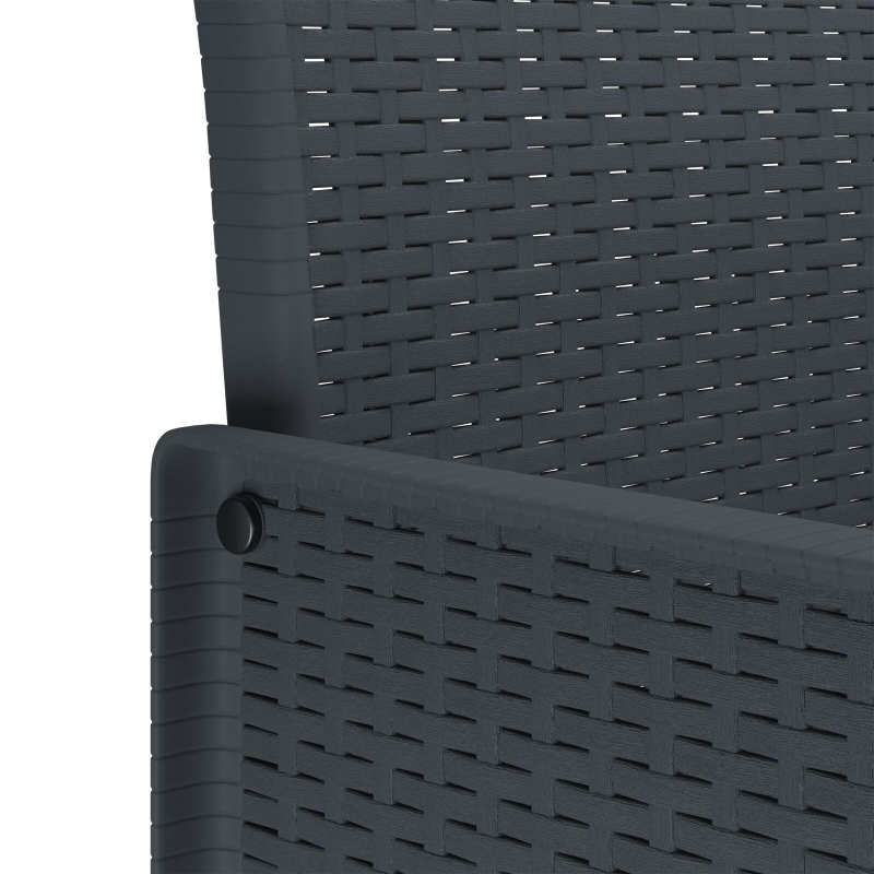 11-teiliges Garten Essgruppe mit Kissen Anthrazit Poly Rattan