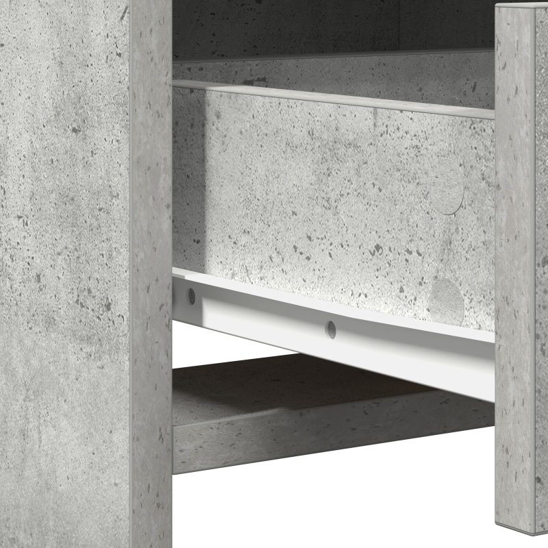 2-teilige Schminktischgarnitur mit LED in Beton Grau und Holzwerkstoff