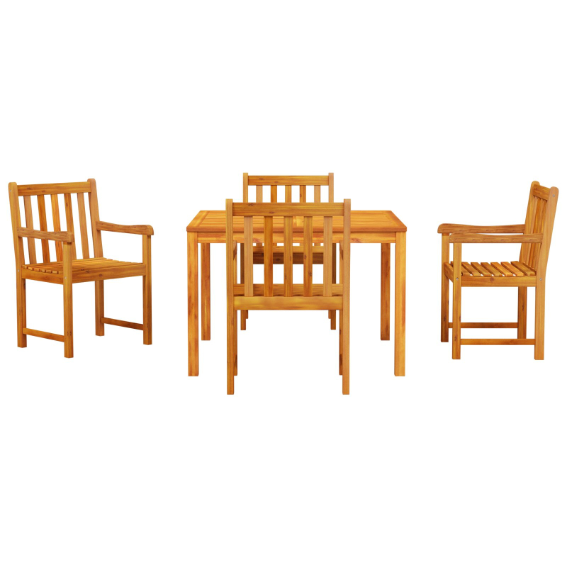 5-teiliges Garten-Esszimmer-Set aus solidem Akazienholz