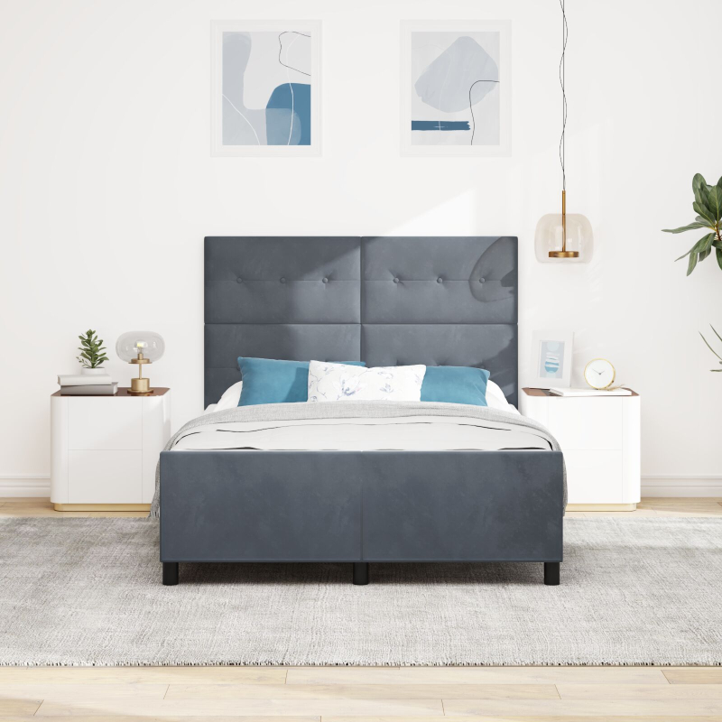 Bettgestell Dunkelgrau 140x200 cm Velvet