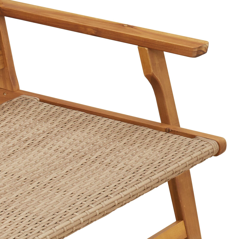 Gartenstühle 2 Stück Beige 76x67x73,5 cm Massivholz Akazie
