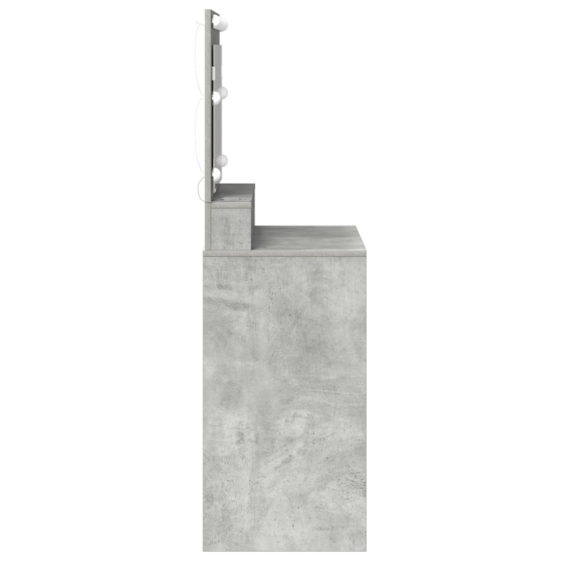 Schminktisch mit LED-Lichtern in Beton Grau 79x41x135 cm