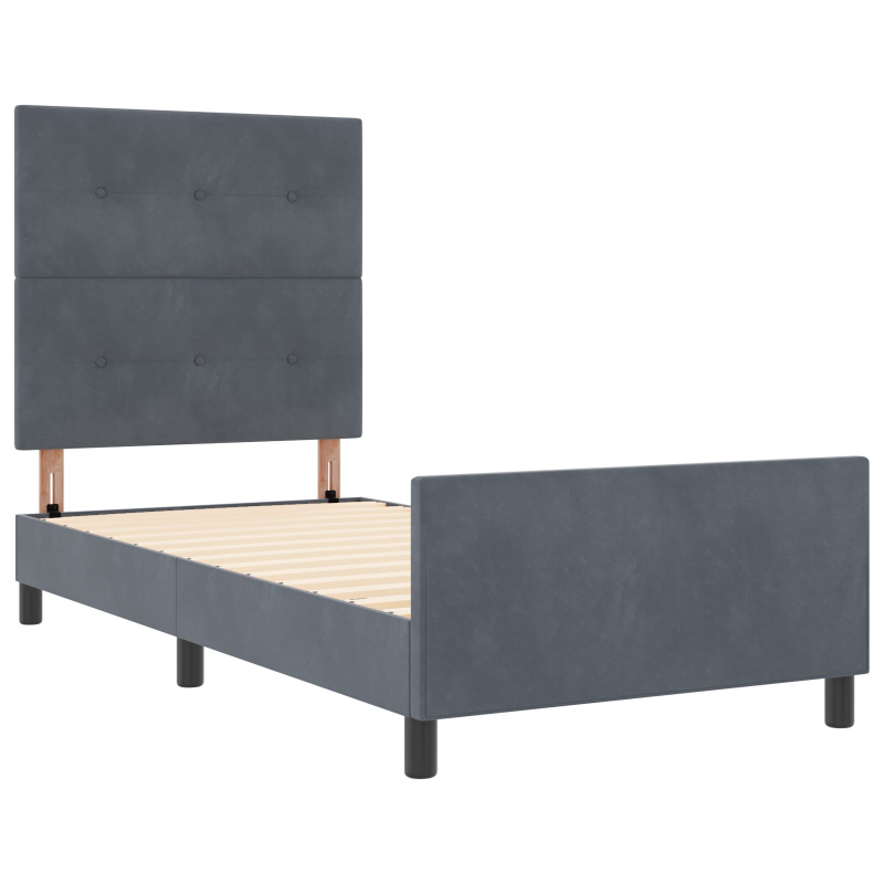 Bettgestell Dunkelgrau 90x190 cm Samt