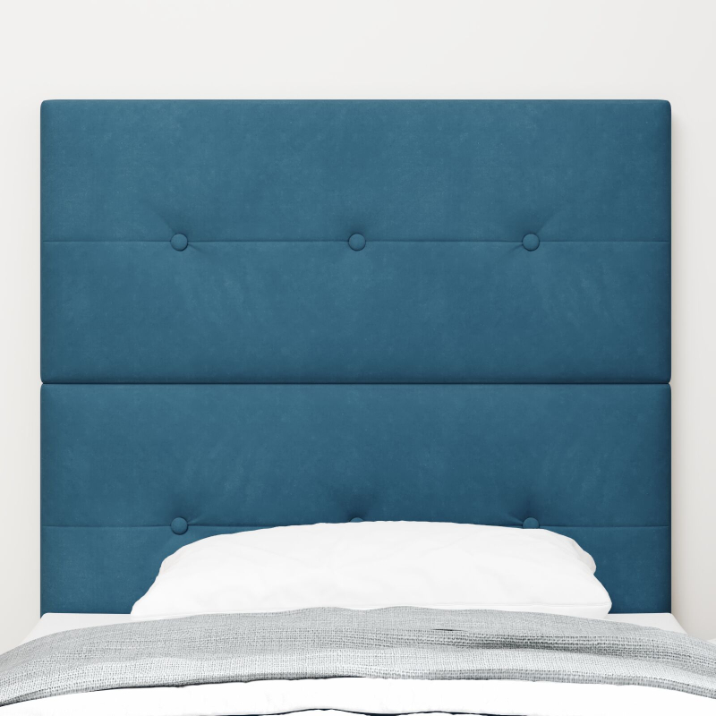 Kopfteil mit Knopfheftung Dunkelblau 80 cm Samt