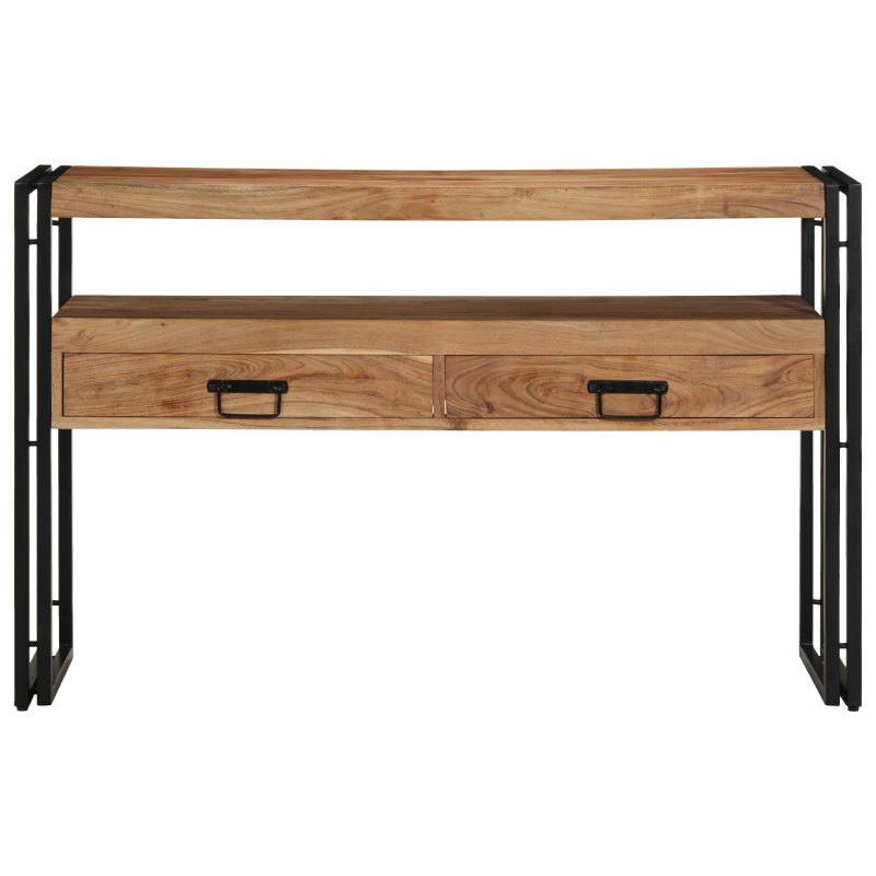 Beistelltische Schwarz 120x33x75 cm aus massivem Akazienholz und Metall