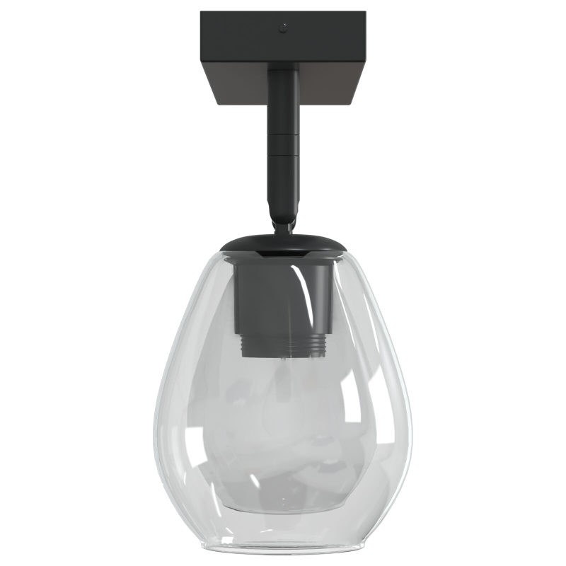 Deckenleuchten mit verstellbarem Glas-Schirm Anthrazit E27