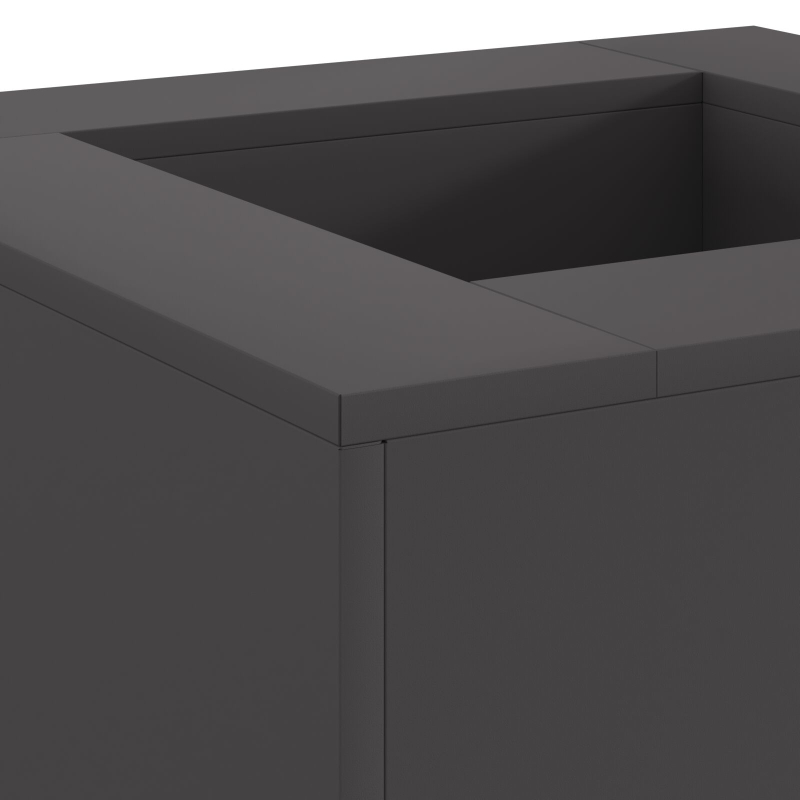 Feuerstelle Quadrat Schwarz 60x60x30 cm Stahl