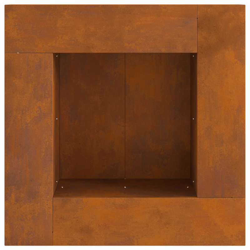 Feuerstelle Quadrat 60x60x30 cm Wetterstahl