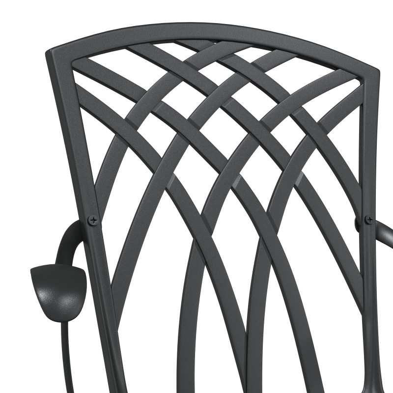 Gartenstühle 2 Stück Schwarz Gussaluminium