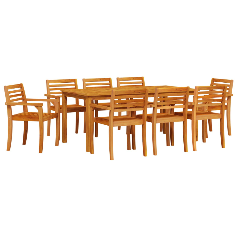 9-teiliges Garten-Esszimmer-Set aus massivem Akazienholz