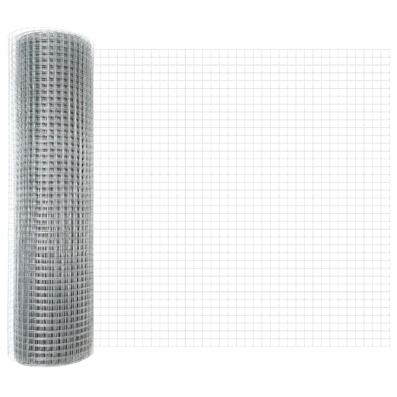 Geschweißter Drahtzaun mit 22 U-Pfosten Silber 0,8x50 m Stahl