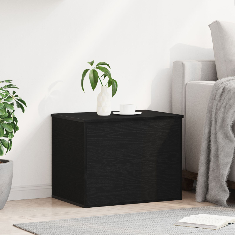Aufbewahrungsbox mit Deckel Schwarz Eiche 60x42x46 cm Ingenieurholz