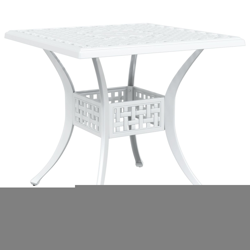 3-teiliges Garten Bistro Set Weiß aus Gusseisen
