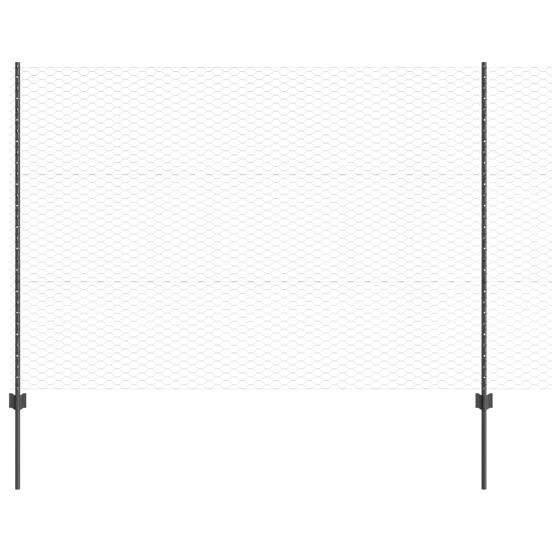 Gartenzaunset Set aus 2 Grau Pulverbeschichteter Stahl 25 x 1,5 m