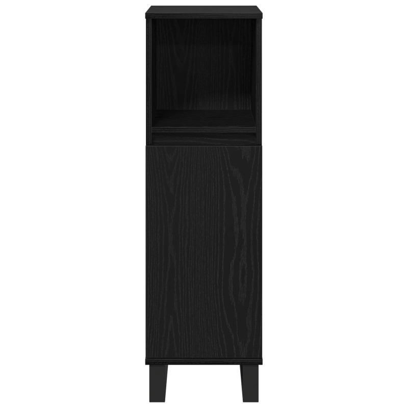 Badezimmer Schrank Schwarz Eiche 30x30x100 cm Holzwerkstoff