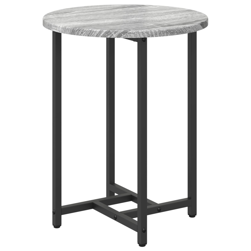 Beistelltisch Set 2 Stück Grau Sonoma Holz und Metall