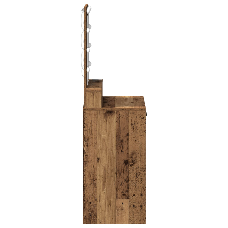 Schminktisch mit LED-Lichtern Altes Holz 50x41x140 cm