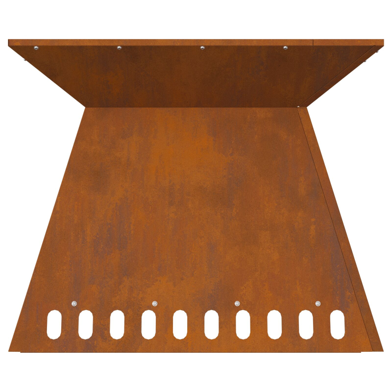 Feuerstelle 60x60x50 cm Verwitterter Stahl