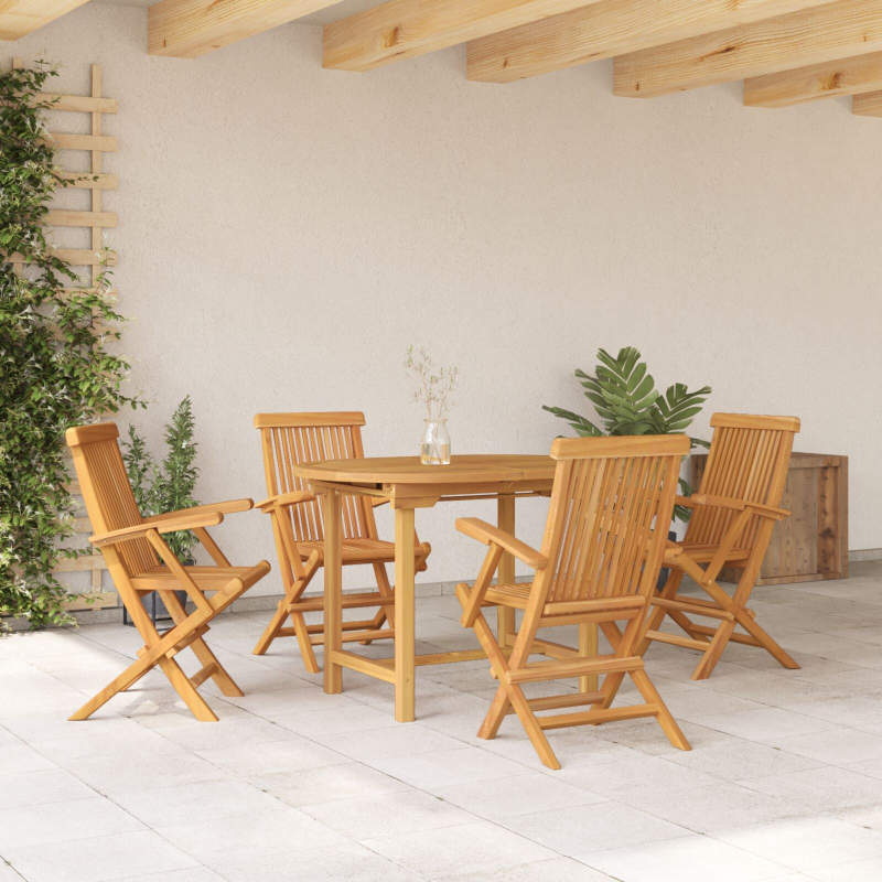 5-teilige Gartensitzgruppe aus massivem Teakholz