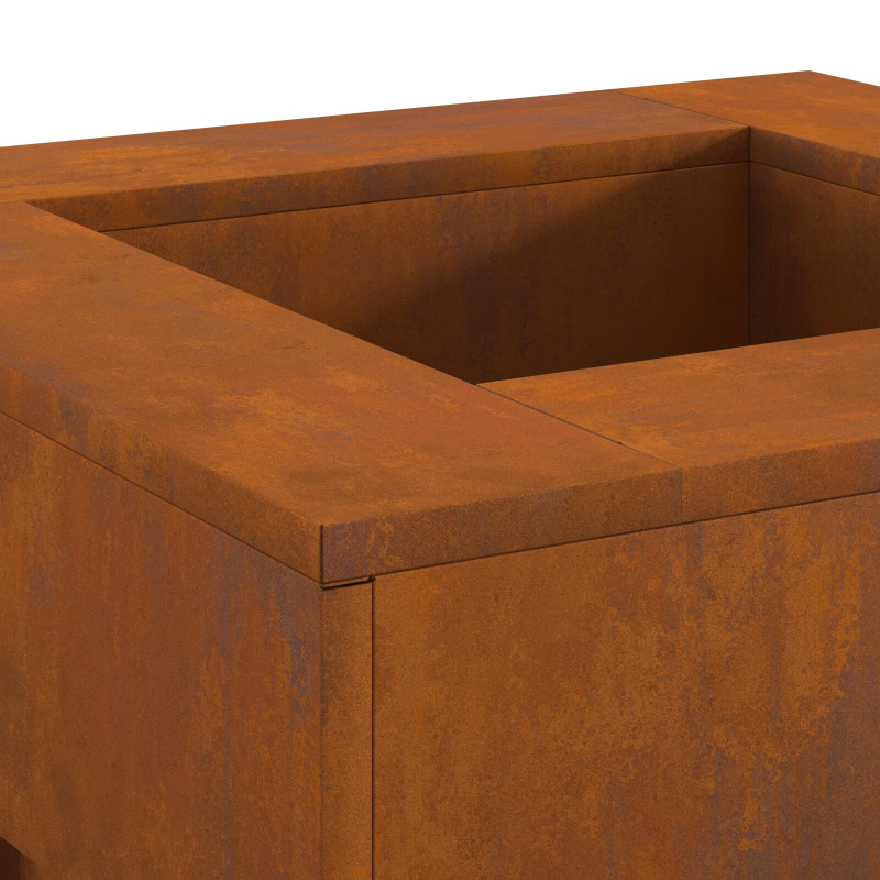 Feuerstelle Quadrat 60x60x30 cm Wetterstahl