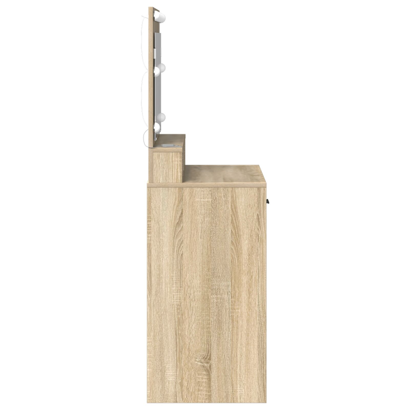 Schminktisch mit LED-Lichtern in Sonoma Eiche 79x41x135 cm