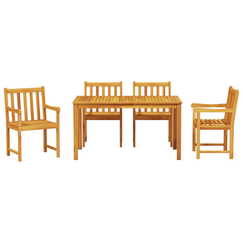 5-teiliges Garten-Esszimmer-Set aus massivem Akazienholz