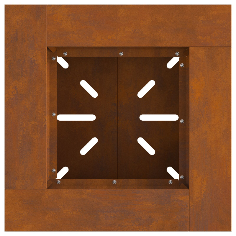 Feuerstelle 48x48x40 cm Wetterstahl