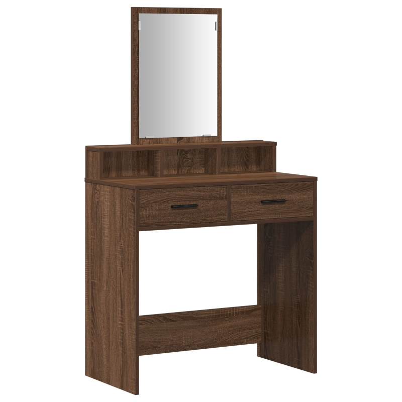 Schminktisch mit Schubladen, Braun, Eiche, 79x41x140 cm