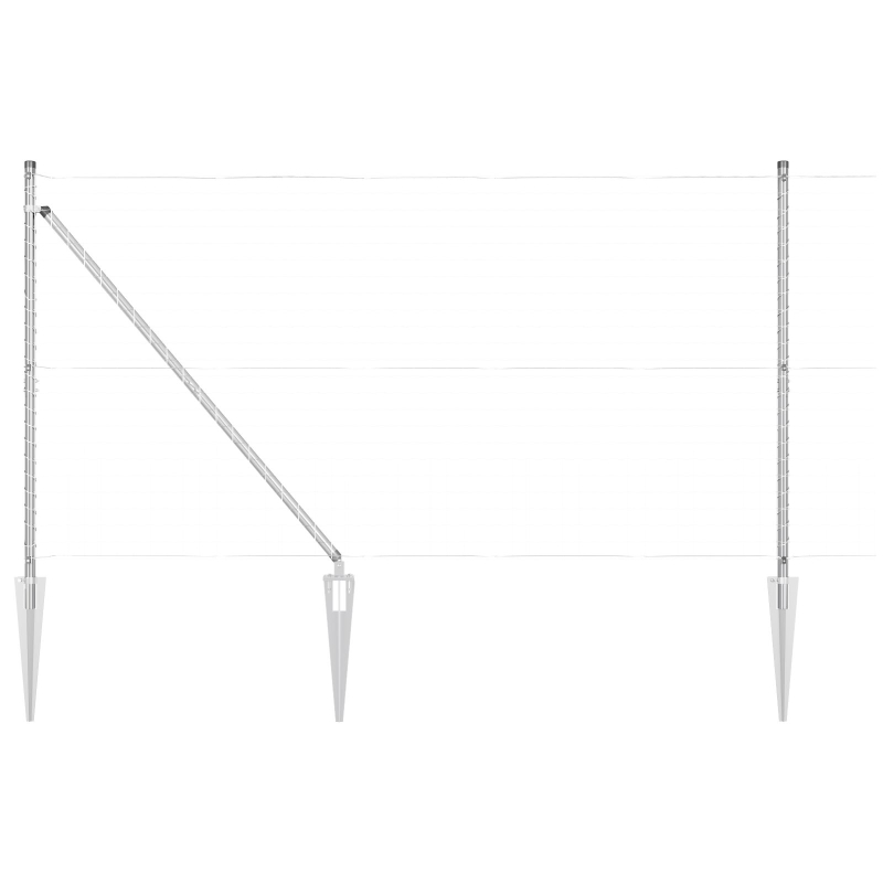 Zaunpfähle mit Spitze 26 Stück Ø32 mm 140 cm verzinkter Stahl