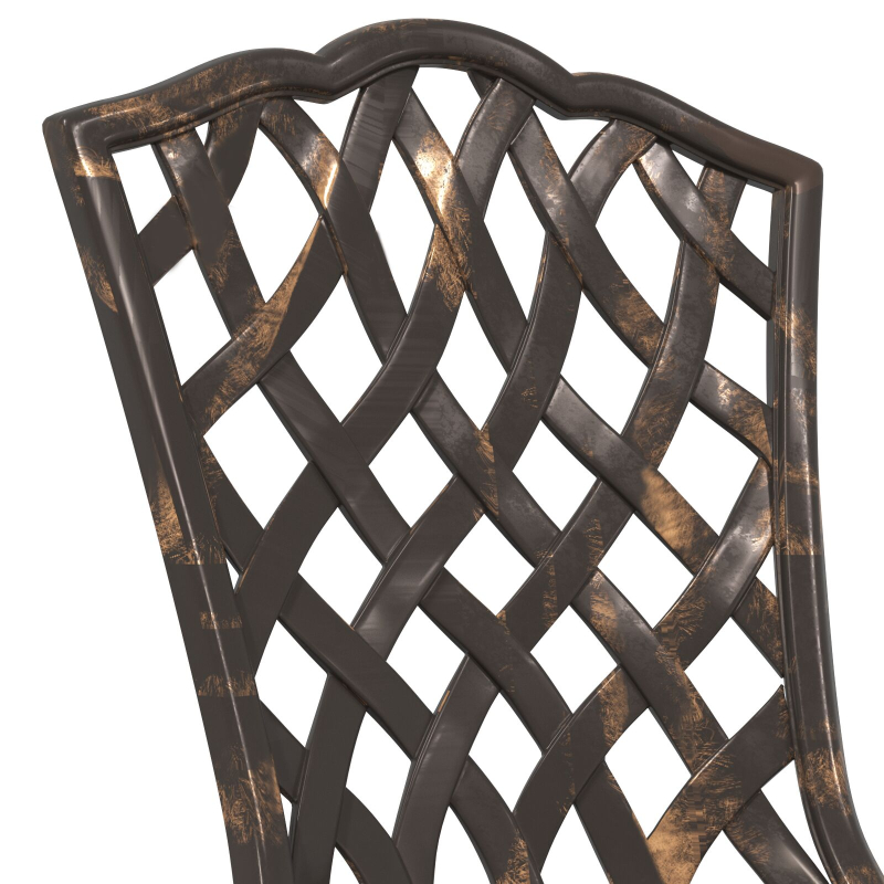 3-teiliges Garten Bistro Set in Bronze aus Gusseisen