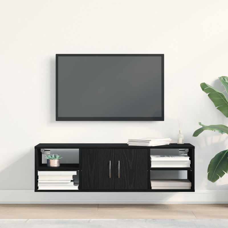 Wandregal Schwarze Eiche 140x41x75 cm Holzwerkstoff