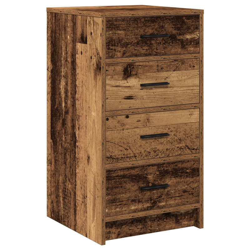 3-teiliges Frisiertisch Set mit LED im alten Holzfinish