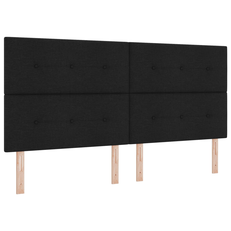 Kopfteil mit Knopfheftung Schwarz 200 cm Stoff