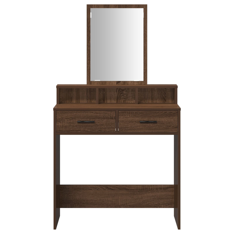 Schminktisch mit Schubladen, Braun, Eiche, 79x41x140 cm