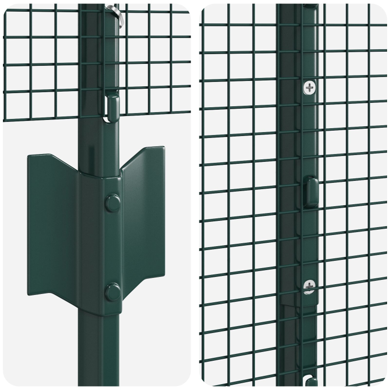 Gartenzaun Set Set aus 2 Grün Verzinkter Stahl 25 x 1 m