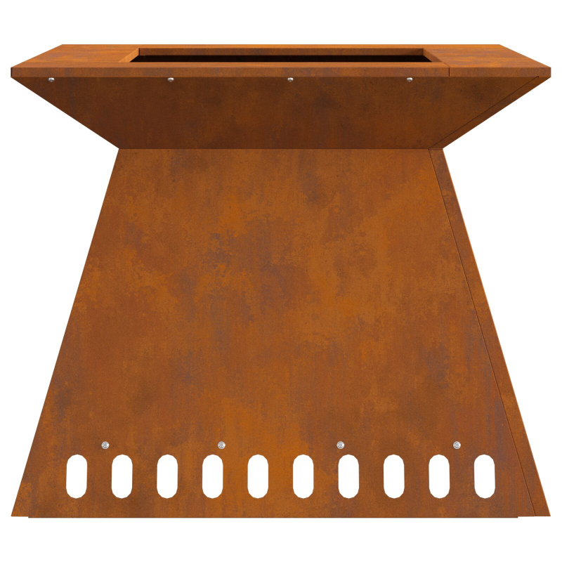 Feuerstelle 60x60x50 cm Verwitterter Stahl